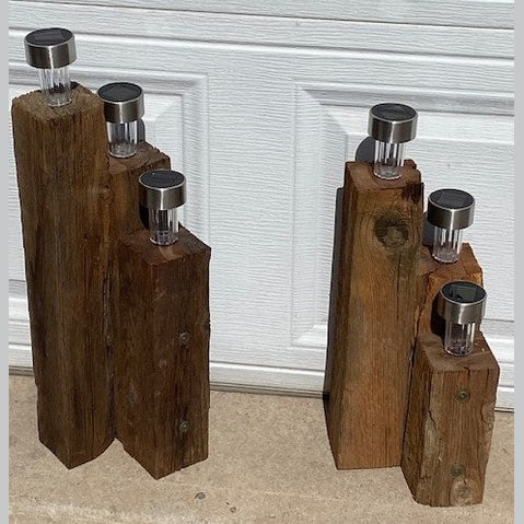 Re-Cycled Wood Solar Patio Light Set