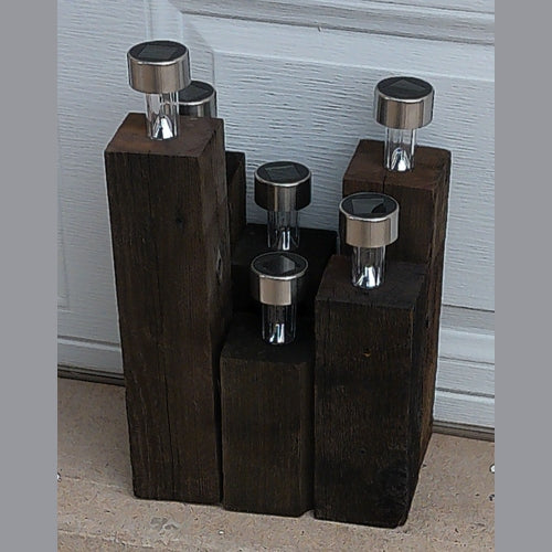 Re-Cycled Wood Solar Patio Light Set