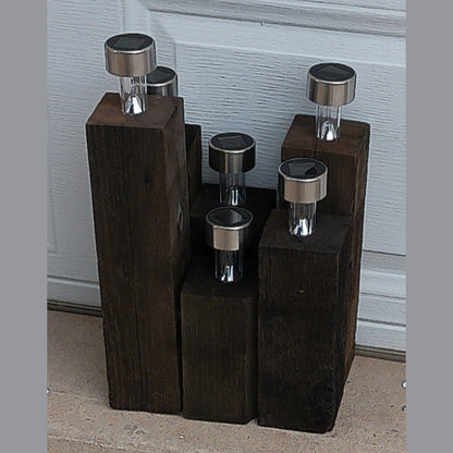 Re-Cycled Wood Solar Patio Light Set