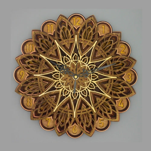 12" 8 Layered Mandala Styled Clock
