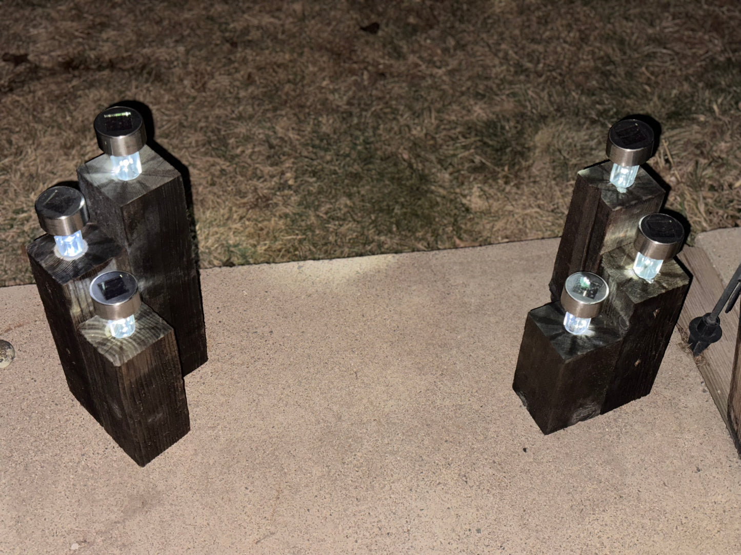Re-Cycled Wood Solar Patio Light Set