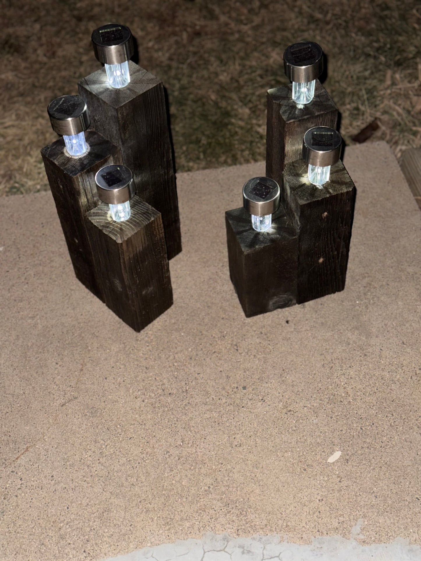 Re-Cycled Wood Solar Patio Light Set