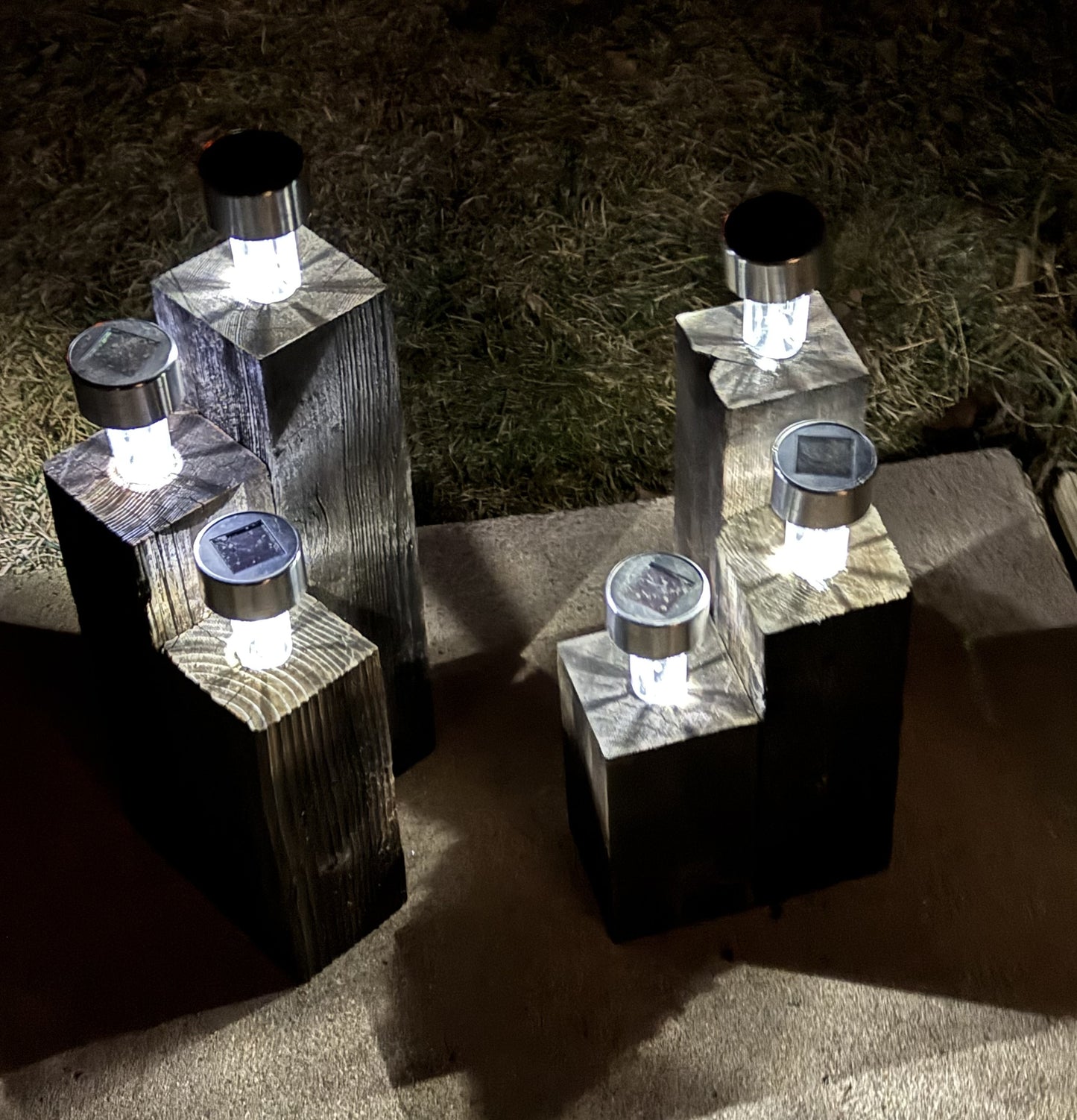 Re-Cycled Wood Solar Patio Light Set