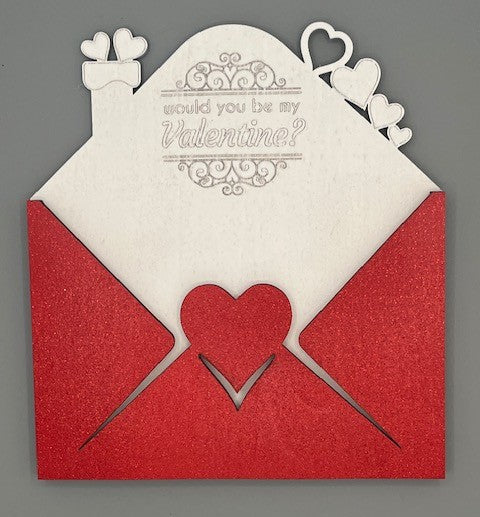 Wooden Valentine Card Envelope